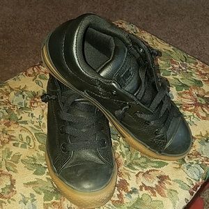 Black leather Converse